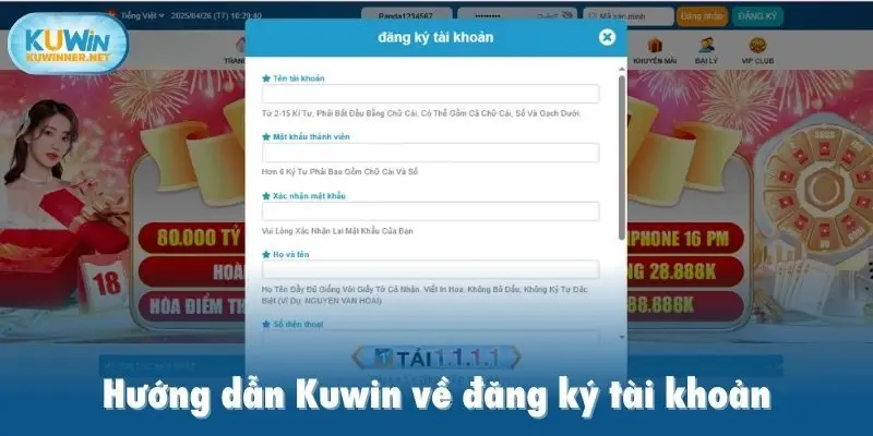 Hướng dẫn Kuwin về đăng ký tài khoản