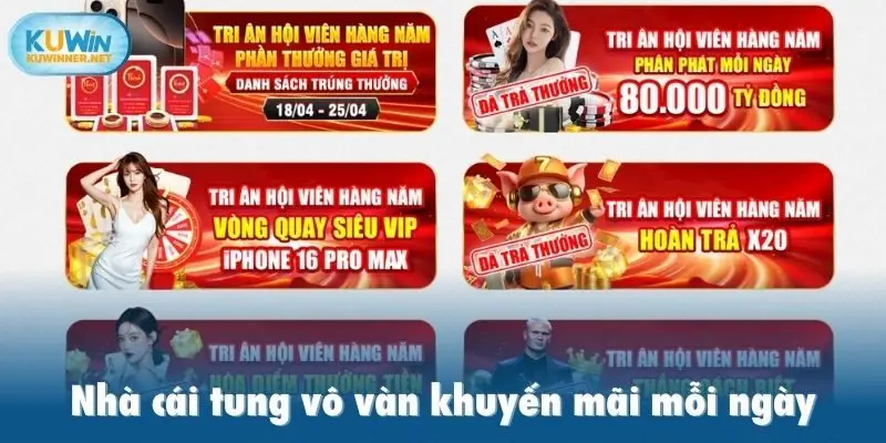 Nhà cái tung vô vàn khuyến mãi mỗi ngày