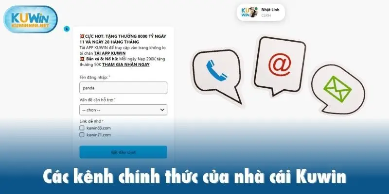 Các kênh chính thức của nhà cái Kuwin